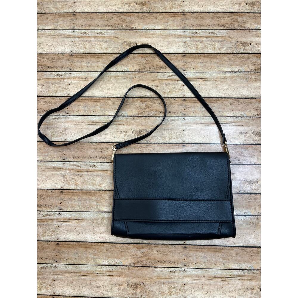 Summer & Rose Celine Black Leather Crossbody Bag Purse Vegan Leather - Picture 2 of 5